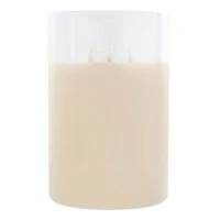 9" LED 3-Wick Flickering Glass & Wax Candle by Ashland