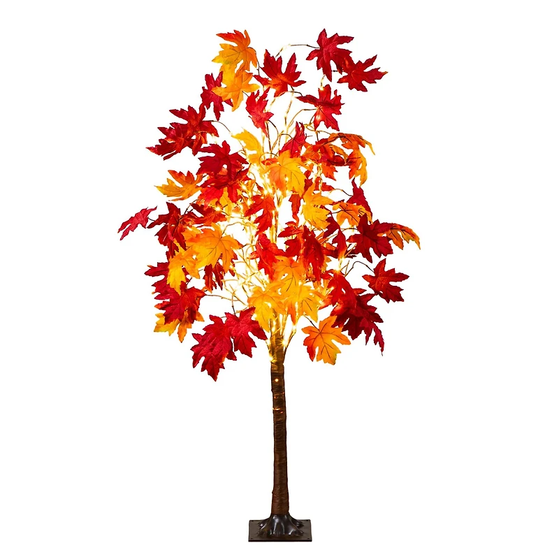 5ft. Pre-Lit Autumn Weeping Maple Artificial Fall Tree with 240 Warm White LED Lights