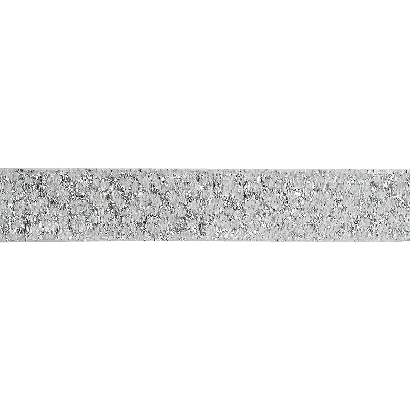 1.5" x 25ft. Silver Tinsel Metallic Ribbon by Celebrate It®