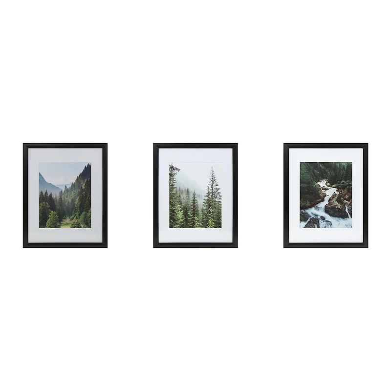 3 Pack Gallery™ 8" x 10" Black Frame with Mat by Studio Décor®