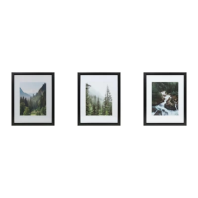 3 Pack Gallery™ 8" x 10" Black Frame with Mat by Studio Décor®