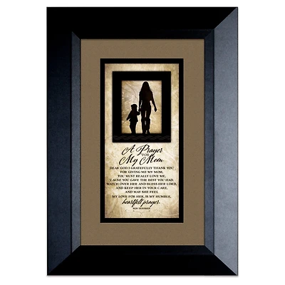 Mom Prayer Silhouettes Wood Framed Art