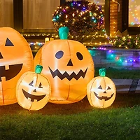Glitzhome® 8ft. Lighted Inflatable Jack-O-Lantern Pumpkins Décor