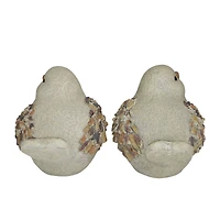 12" Gray Stone Farmhouse Bird Garden Sculpture Set