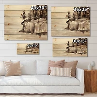 Designart - Monochrome Cliffs By The Lake