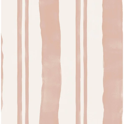 Mr. Kate Winston Watercolor Potter's Clay Peach Stripe Peel & Stick Wallpaper