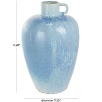18" Blue Unique Textured Ceramic Ombre Vase