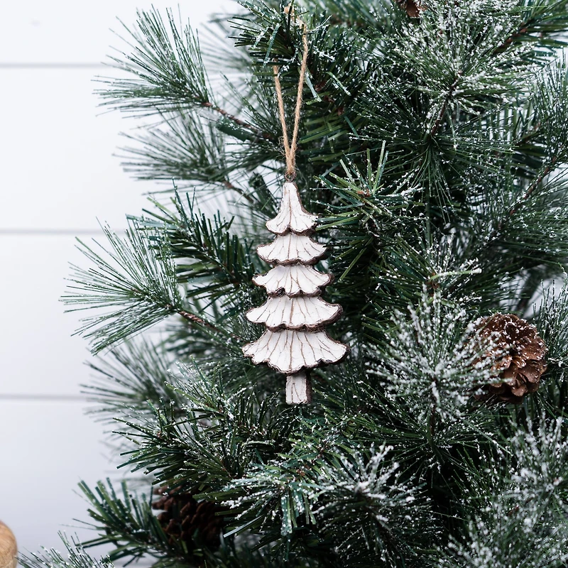 12ct. Carved Pine Tree Ornament