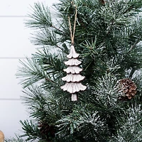 12ct. Carved Pine Tree Ornament
