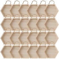 24 Pack: Wooden Hexagon 6" x 5" Shadow Box by Make Market®