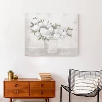 White Hydrangeas 30" x 24" Canvas Wall Art