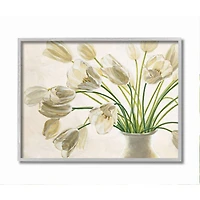 Stupell Industries White Tulip Bouquet Wall Art in Gray Frame
