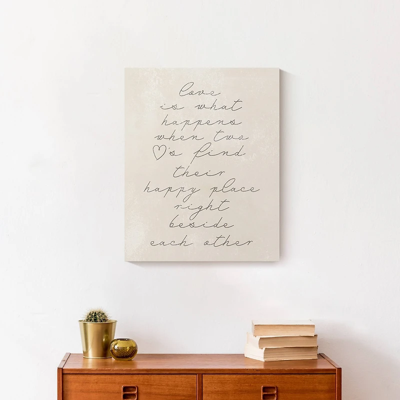 Love is what Happens 16" x 20" Canvas Wall Art