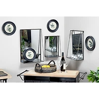 Gold Metal Industrial Wall Mirror, 3ct.