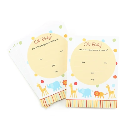 Hortense B. Hewitt Co. 5" x 7" Jungle Animals Baby Shower Blank Invitations & Envelope, 25ct.