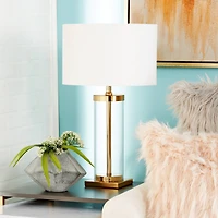 CosmoLiving by Cosmopolitan 25" Gold Metal Transitional Table Lamp