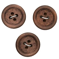 Organic Elements 13/16" Brown Wood Buttons, 3ct.