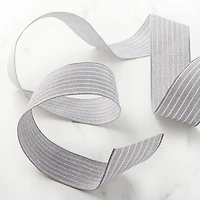 2.5" x 25ft. Faux Linen Wired Pinstripe Ribbon by Celebrate It™ Décor