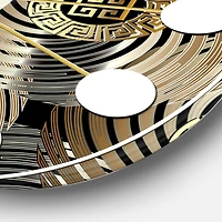 Designart 'Circular Geometric Retro Abstract I Mid-Century Modern Wall Clock