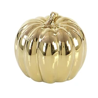 Set of 4 Gold Stoneware Glam Fruit Sculpture, 11" x 8"