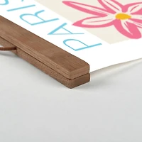 Paris Flower Market 12" x 18" Teak Hanging Canvas