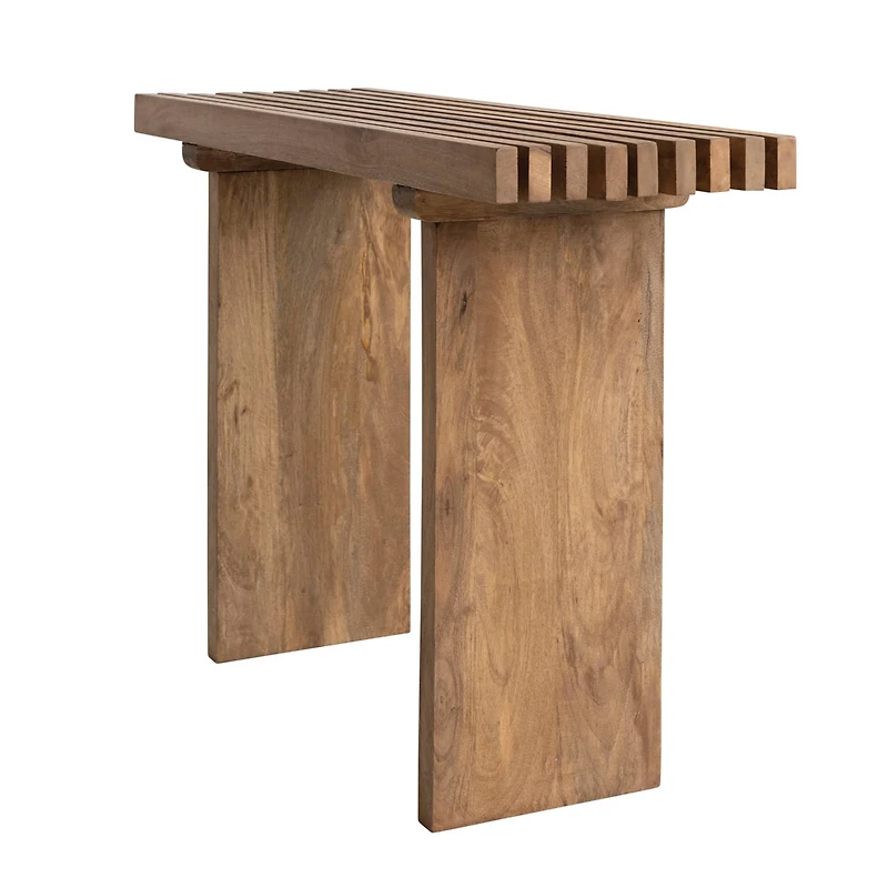 Hello Honey® 44" Natural Scandinavian Slatted Wood Console Table