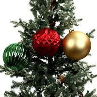5 Pack 150mm Red, Green & Gold Shatterproof Ball Ornaments by Ashland®