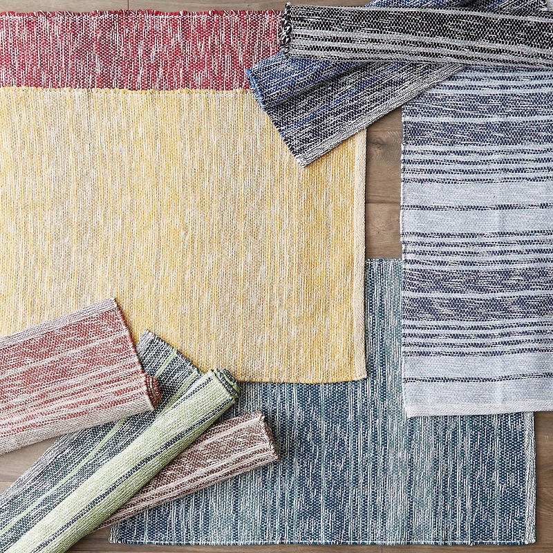 DII® Variegated Stripe Handwoven Recycled Yarn Rug