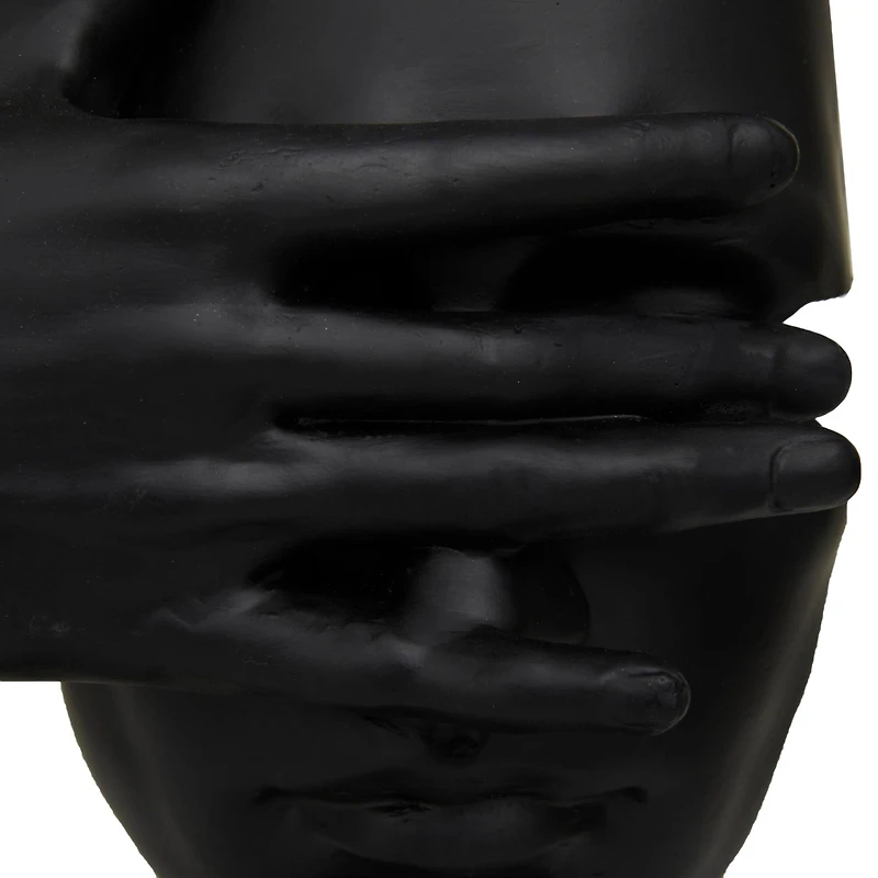 Black Polystone Face Sculpture Set