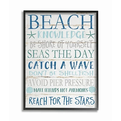 Stupell Industries Beach Knowledge Black Framed Wall Art