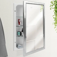 Head West Brushed Nickel & Chrome Recessed Mirrored Medicine Cabinet