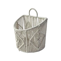 Small White Macrame Hanging Basket by Ashland®