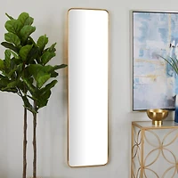 Gold Metal Glam Wall Mirror, 16" x 2" x 59"