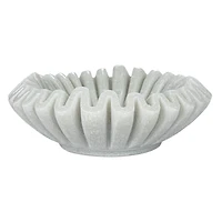Hello Honey® 7" White Round Marble Pleated Dish