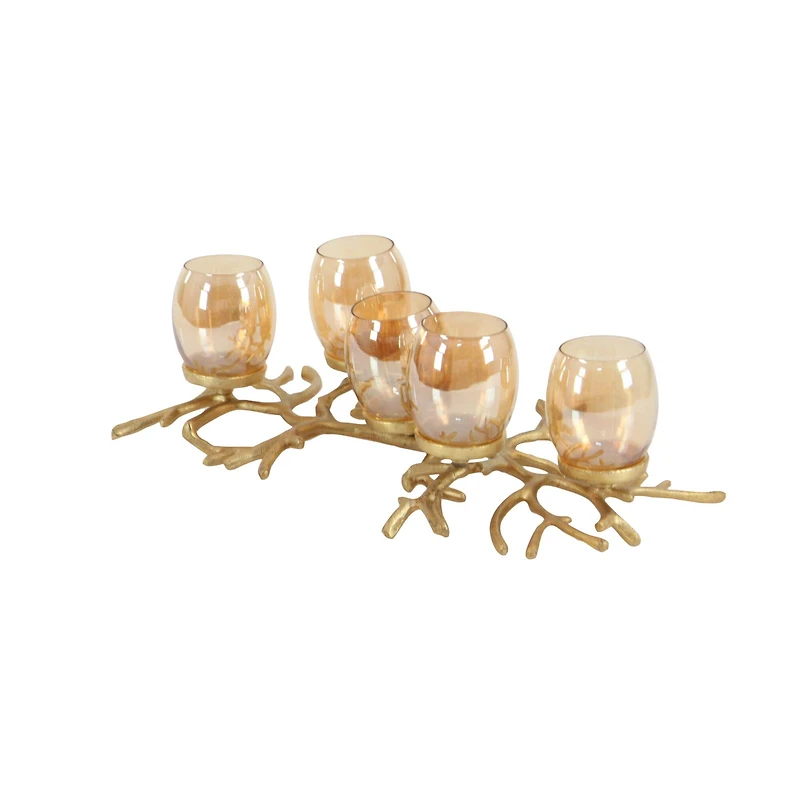 6" Gold Aluminum Coastal Candle Holder