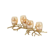 6" Gold Aluminum Coastal Candle Holder