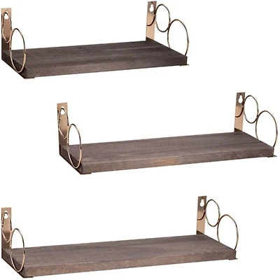 Rustic Wood Floating Shelves Set