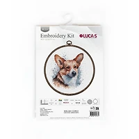 Luca-S Welsh Corgi Counted Cross Stitch Kit with Display Hoop