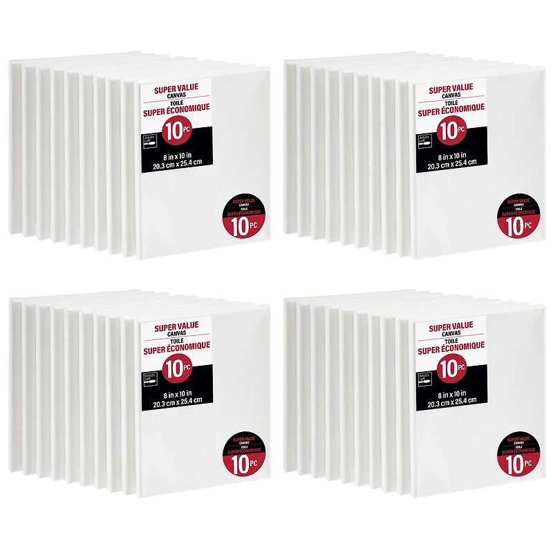4 Packs: 10 ct. (40 total) 8" x 10" Super Value Canvas by Artist's Loft®