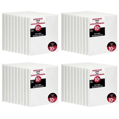 4 Packs: 10 ct. (40 total) 8" x 10" Super Value Canvas by Artist's Loft®