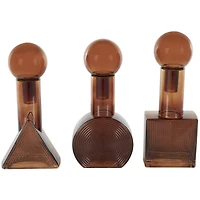 Amber Geometric Decorative Jar Set