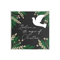 Stupell Industries Magic Of Christmas Botanical Dove Wall Plaque Art
