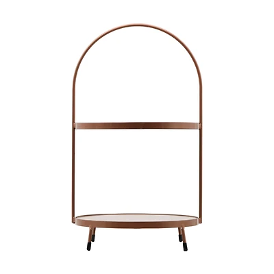 16.5" Gold & Brown 2-Tier Tray Tabletop Décor by Ashland®