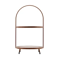 16.5" Gold & Brown 2-Tier Tray Tabletop Décor by Ashland®