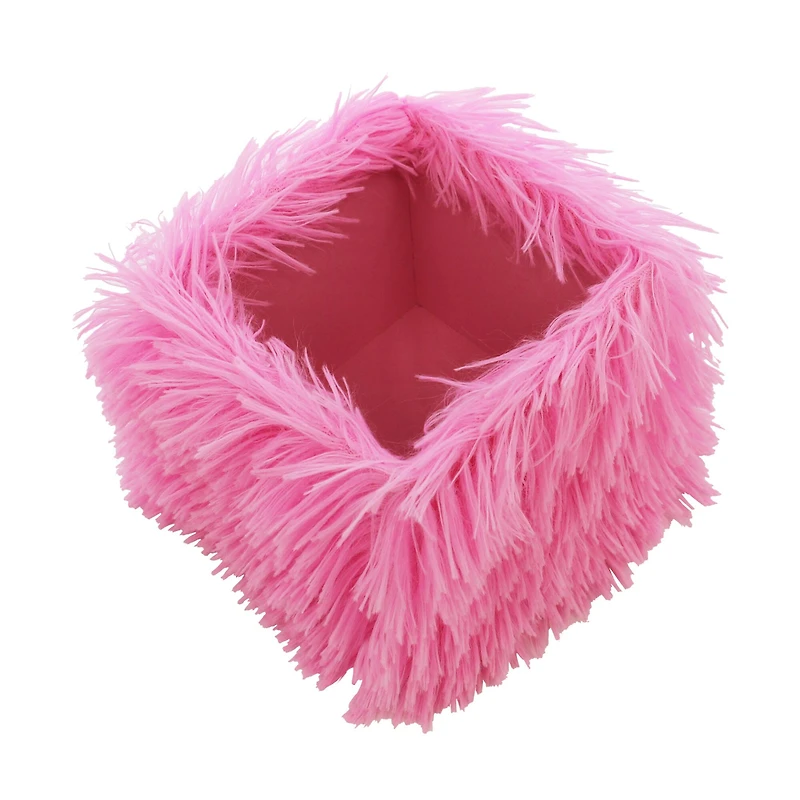 4" Pink Faux Fur Decorative Container by Ashland®