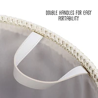 Honey Can Do Green & Beige Small Nesting Paper Straw Baskets with Handles Set