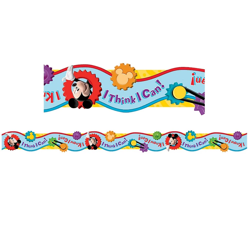 Eureka Deco Trim® Mickey Mouse Clubhouse® I Think I Can Extra Wide Cut Border, 111ft.