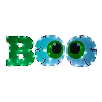 44" BOO Eyeballs Tinsel Fabric LED Porch Sign