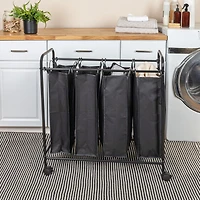 Household Essentials 4-Bag Rolling Laundry Sorter Cart
