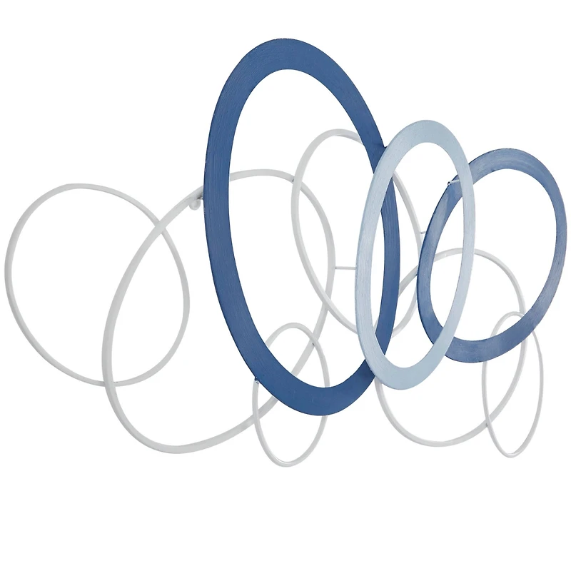 CosmoLiving by Cosmopolitan Blue Metal Overlapping Oval Geometric Wall Decor 43" x 2" x 22"